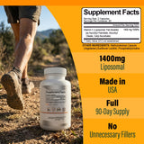 Smart Nutra Labs Liposomal Vitamin C 1400mg capsules side view