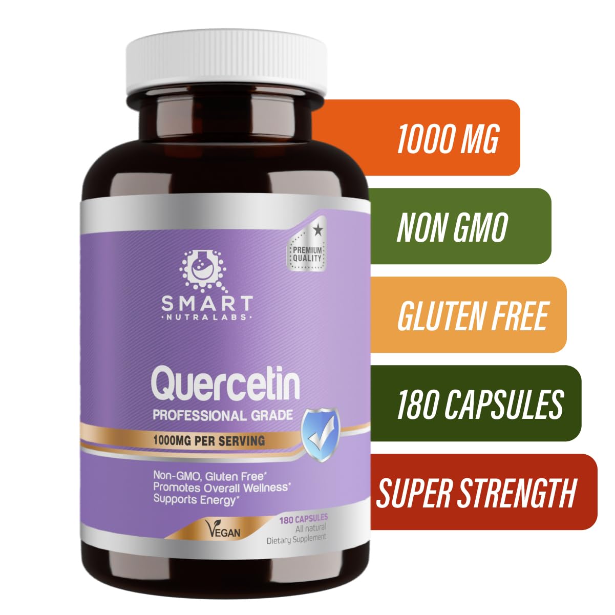 Smart Nutra Labs Quercetin vegan capsules close-up