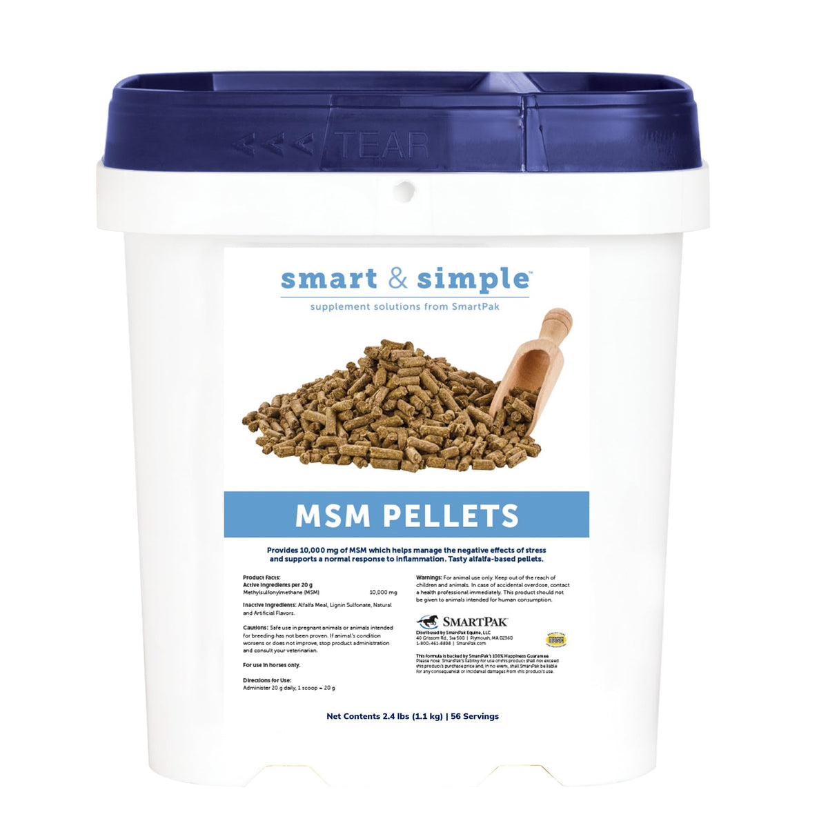 SmartEquine MSM Pellets horse supplement front view packaging