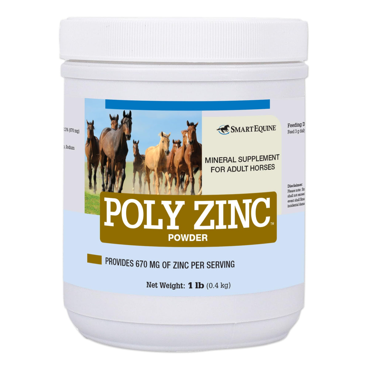 SmartEquine Zinc Supplement for Horses 522g front view