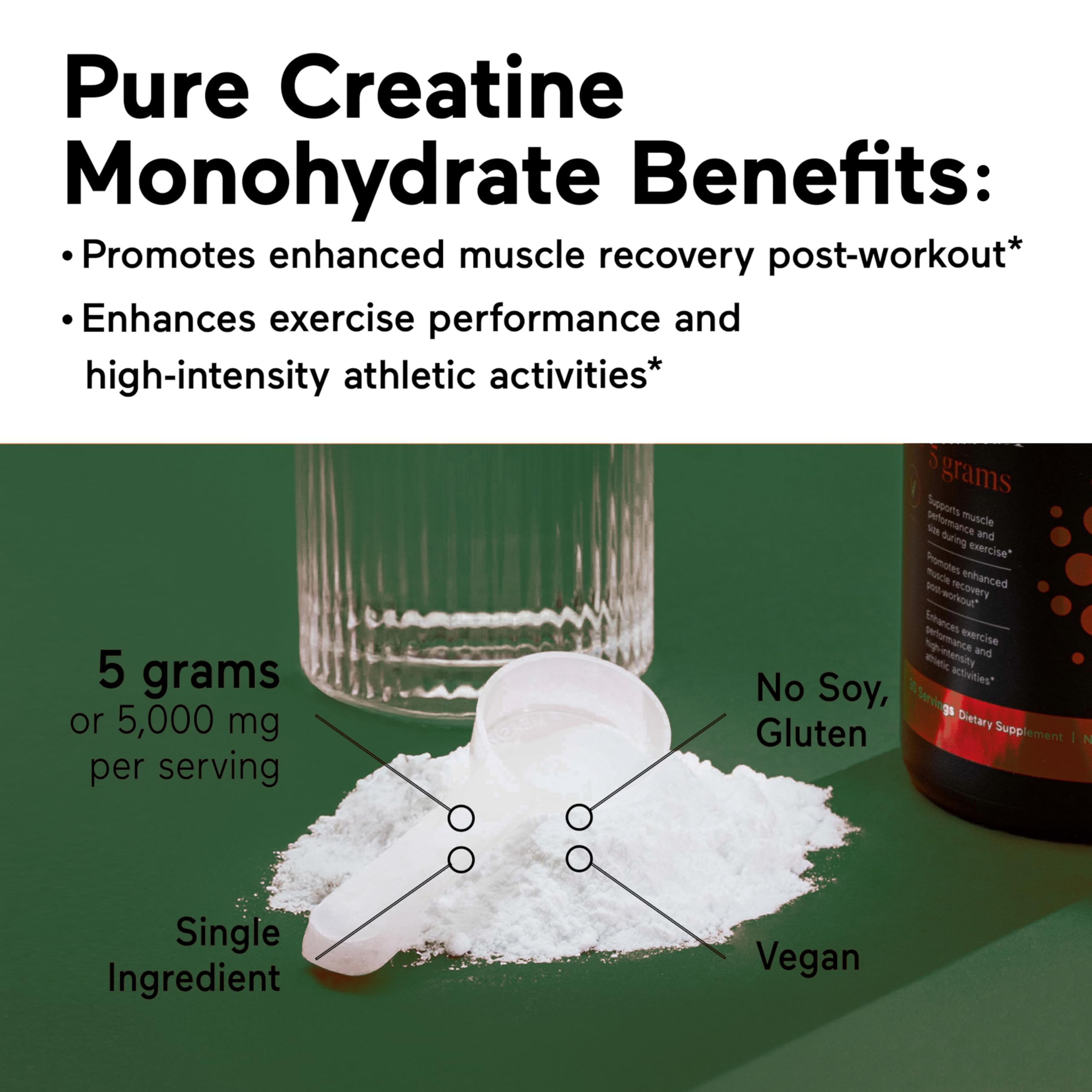 SMARTERNUTRITION Creatine Monohydrate Powder 200g scoop