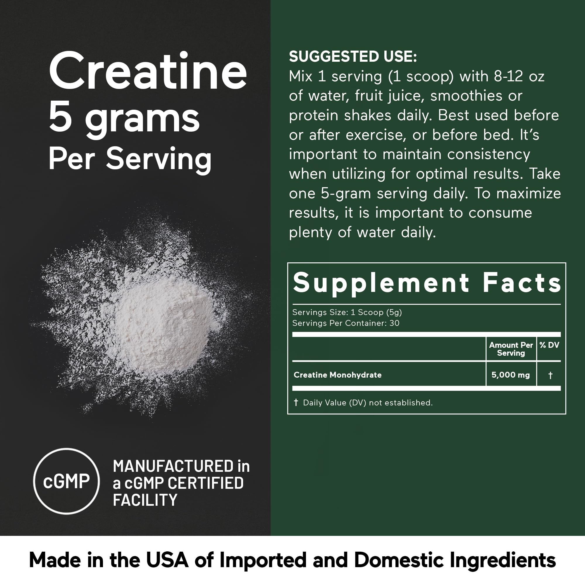 SMARTERNUTRITION Creatine Monohydrate Powder 200g unflavoured powder close-up