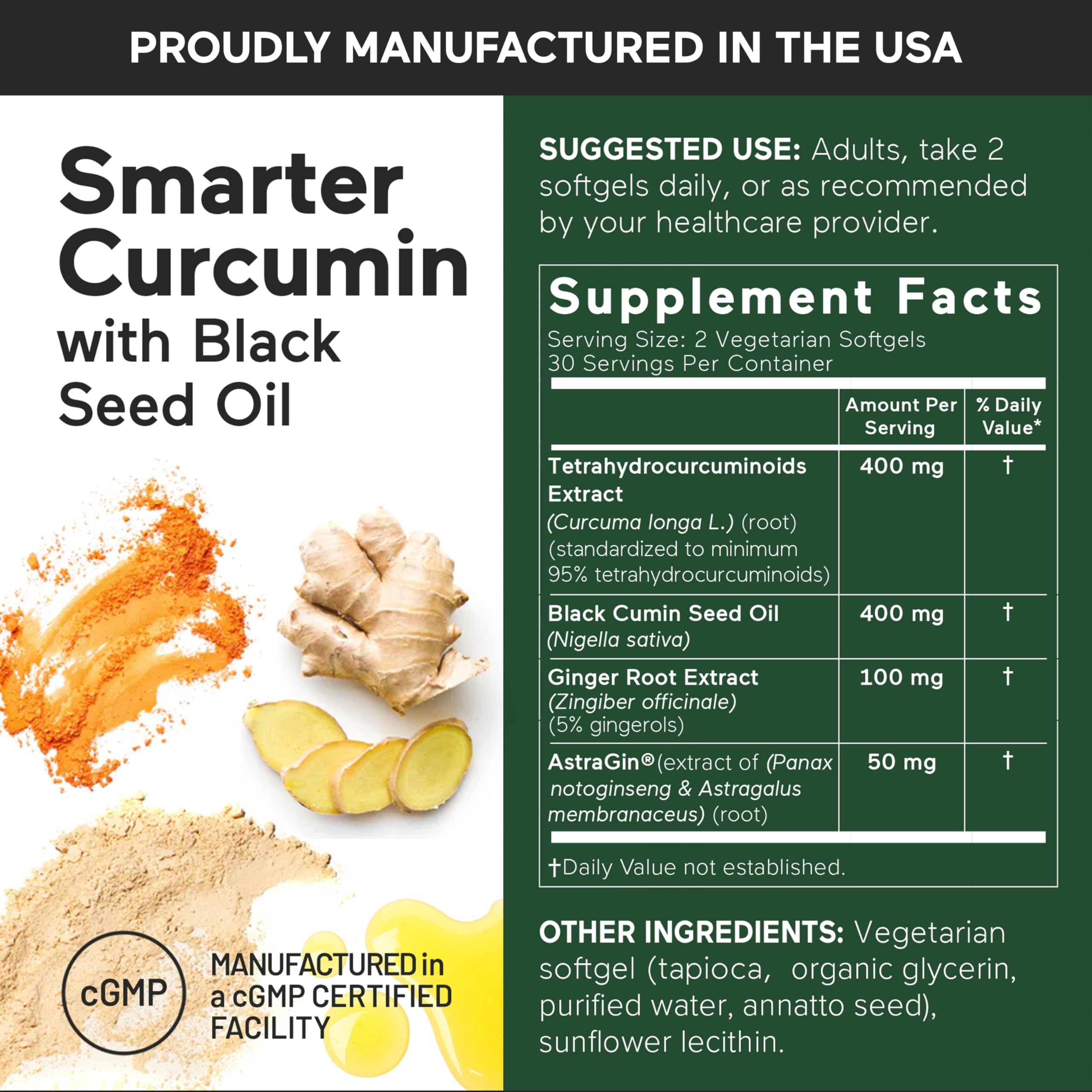 SMARTERNUTRITION Curcumin Supplement 68g with black seed oil