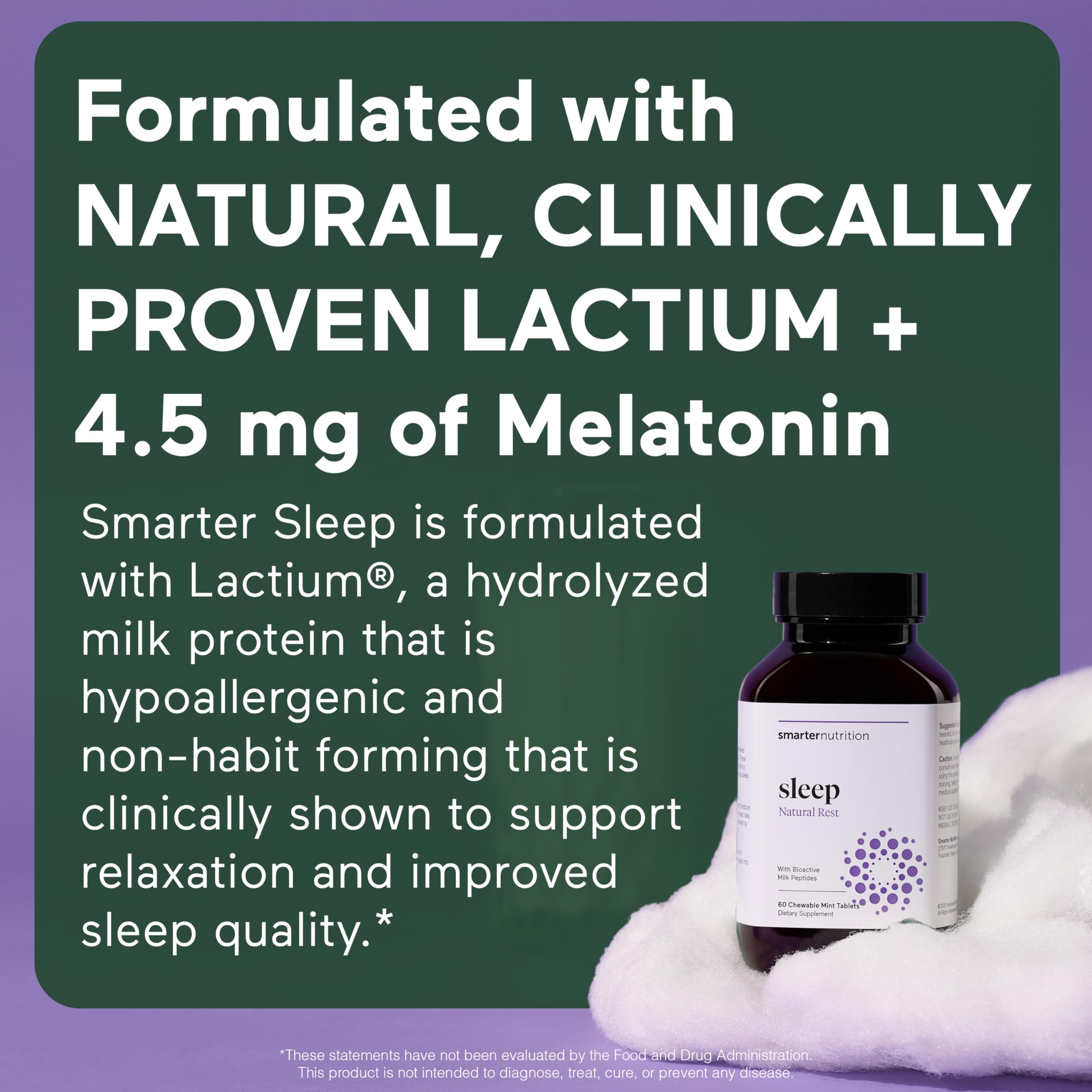 SMARTERNUTRITION Smarter Sleep Melatonin Tablets close-up of tablets