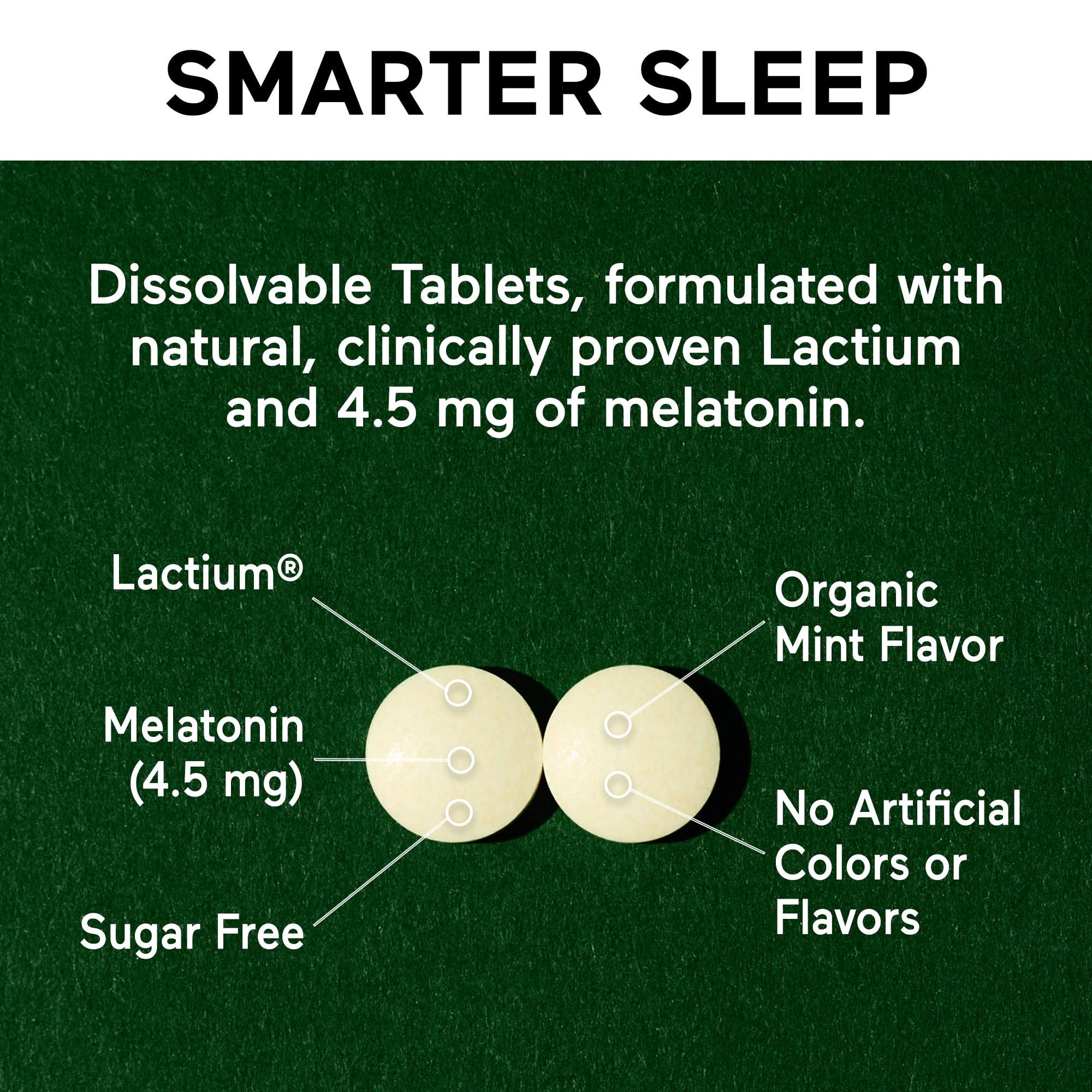 SMARTERNUTRITION Smarter Sleep Melatonin Tablets with mint leaves