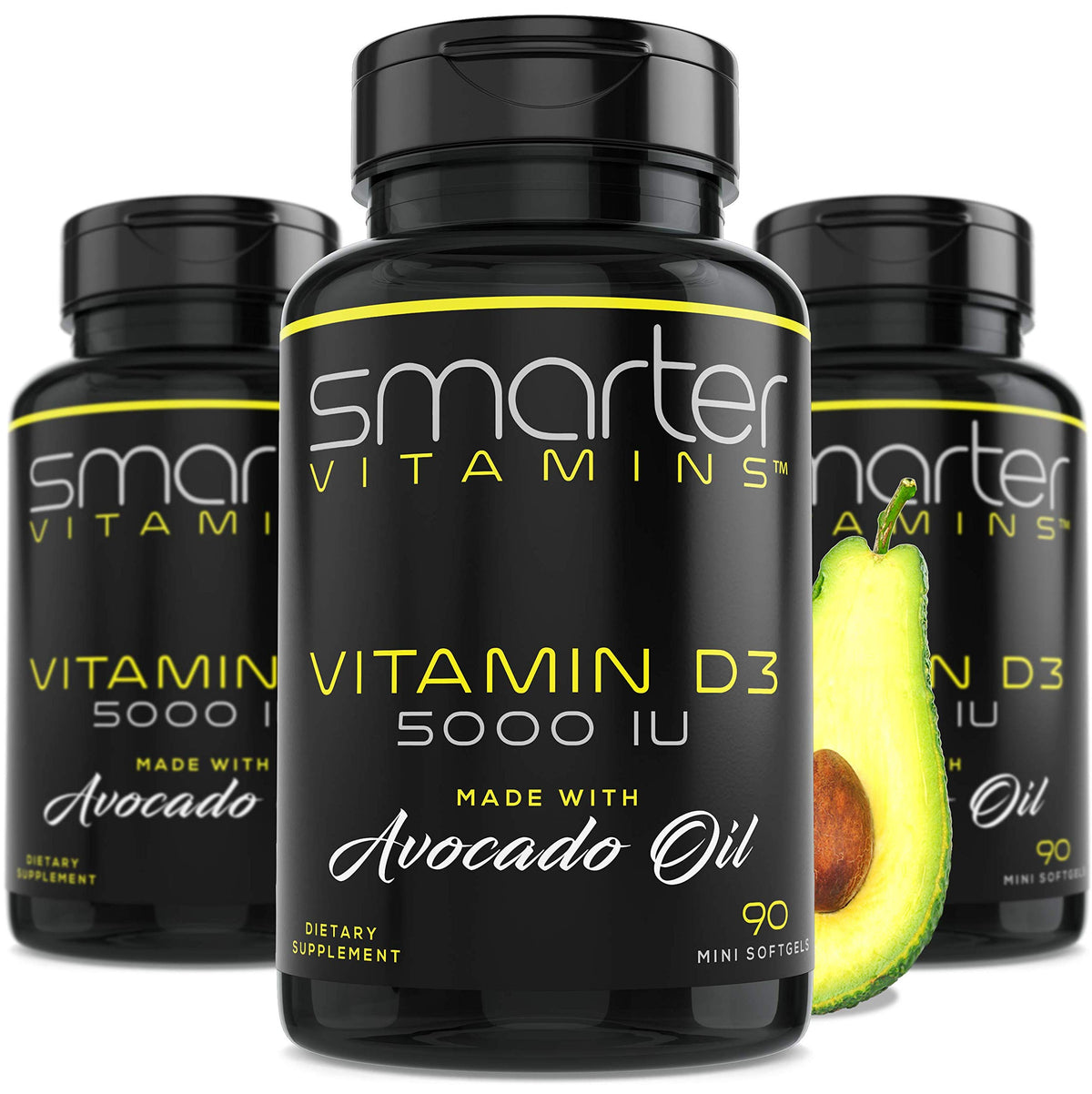 SmarterVitamins D3 5000IU Mini Softgels front view of packaging