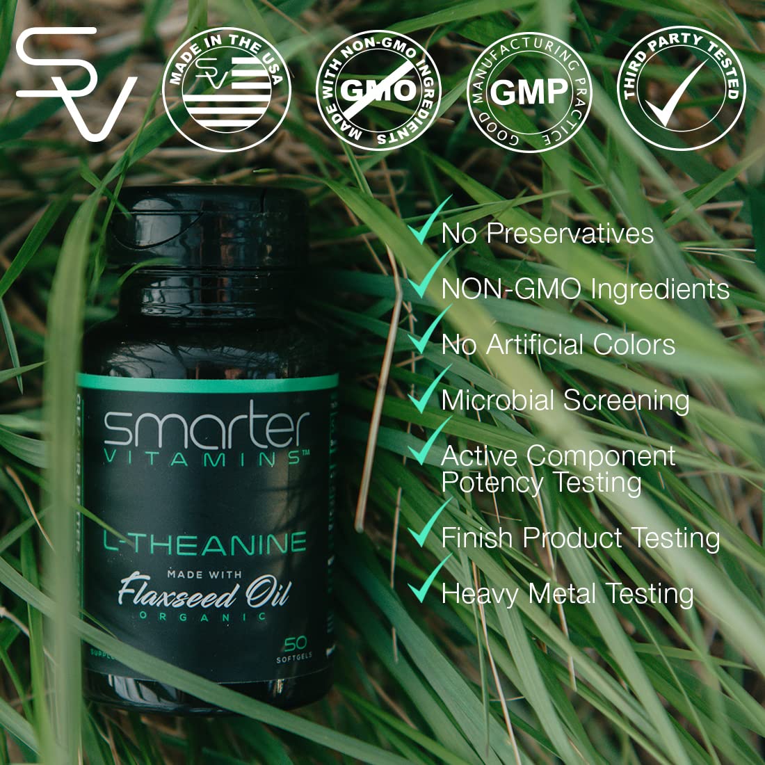 SmarterVitamins L-Theanine Softgels liquid softgel close-up