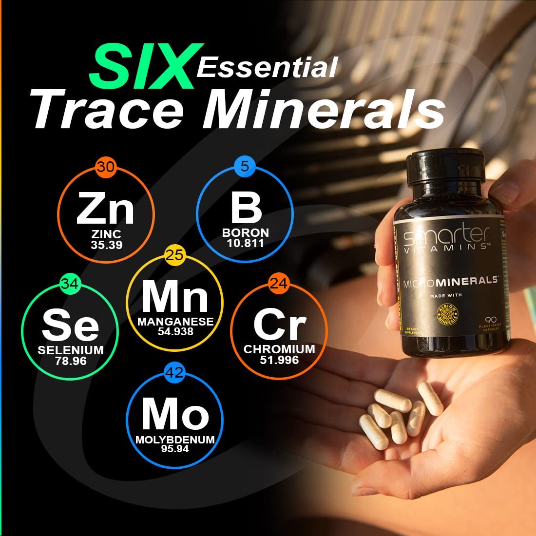 SmarterVitamins Multiminerals Complex capsules on a wooden surface