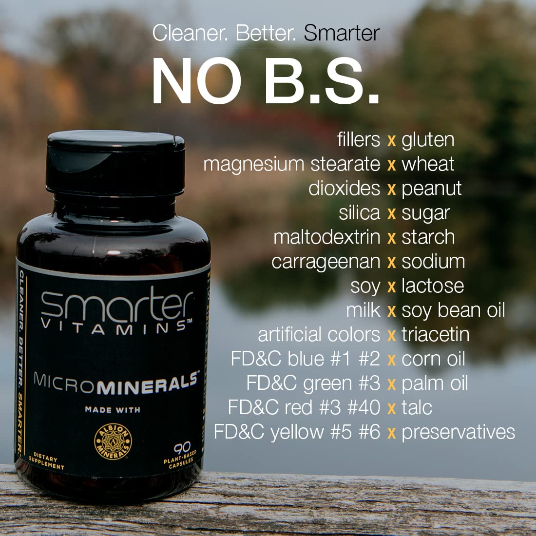 SmarterVitamins Multiminerals Complex with fresh fruits on a table