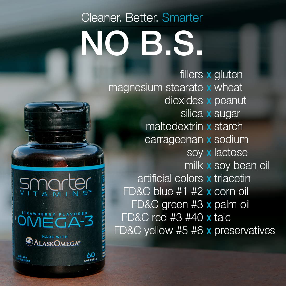 SmarterVitamins Omega-3 Fish Oil Softgels side view