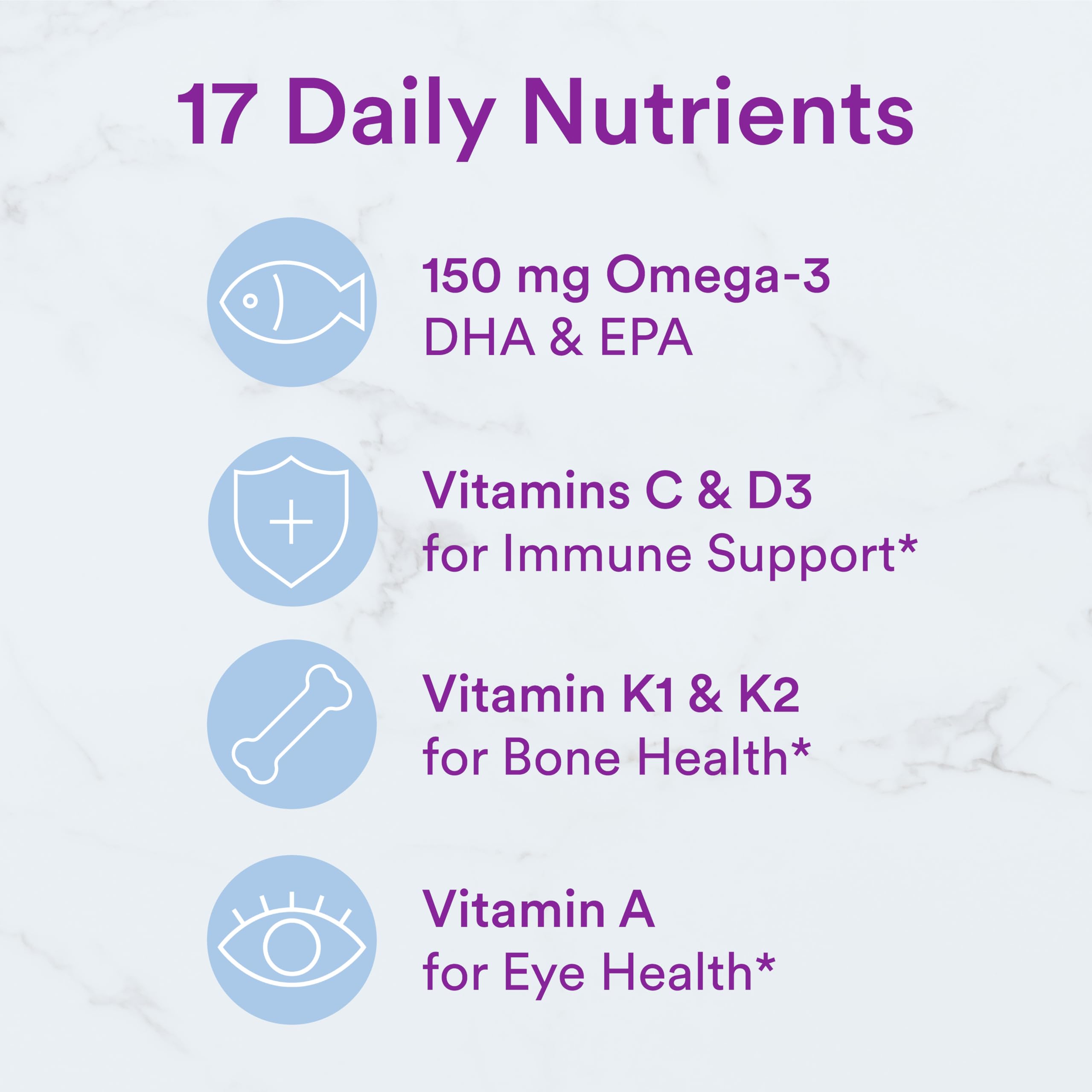 SmartyPants Adult Complete Multivitamin Gummies nutritional information