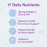 SmartyPants Adult Complete Multivitamin Gummies nutritional information