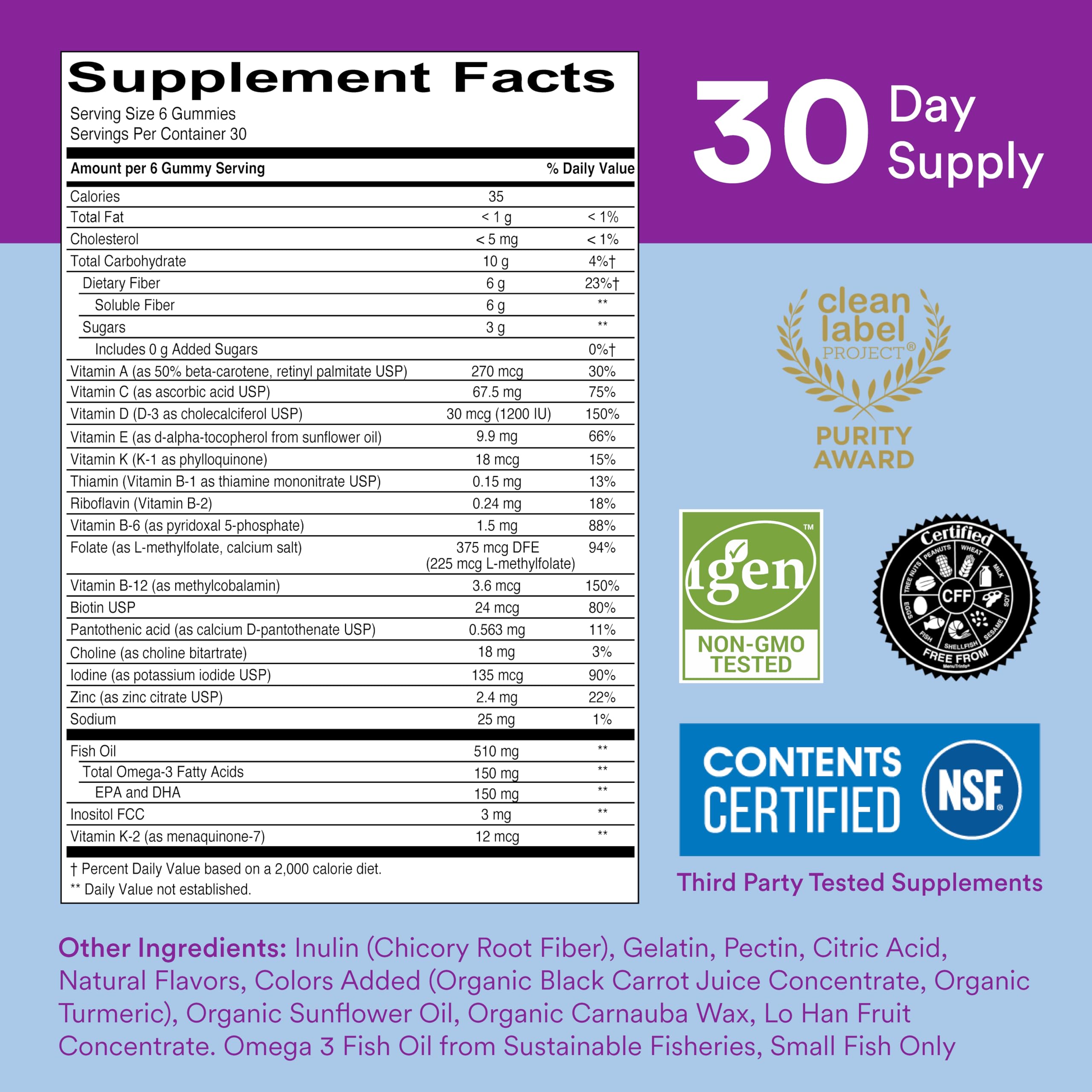 SmartyPants Adult Complete Multivitamin Gummies packaging