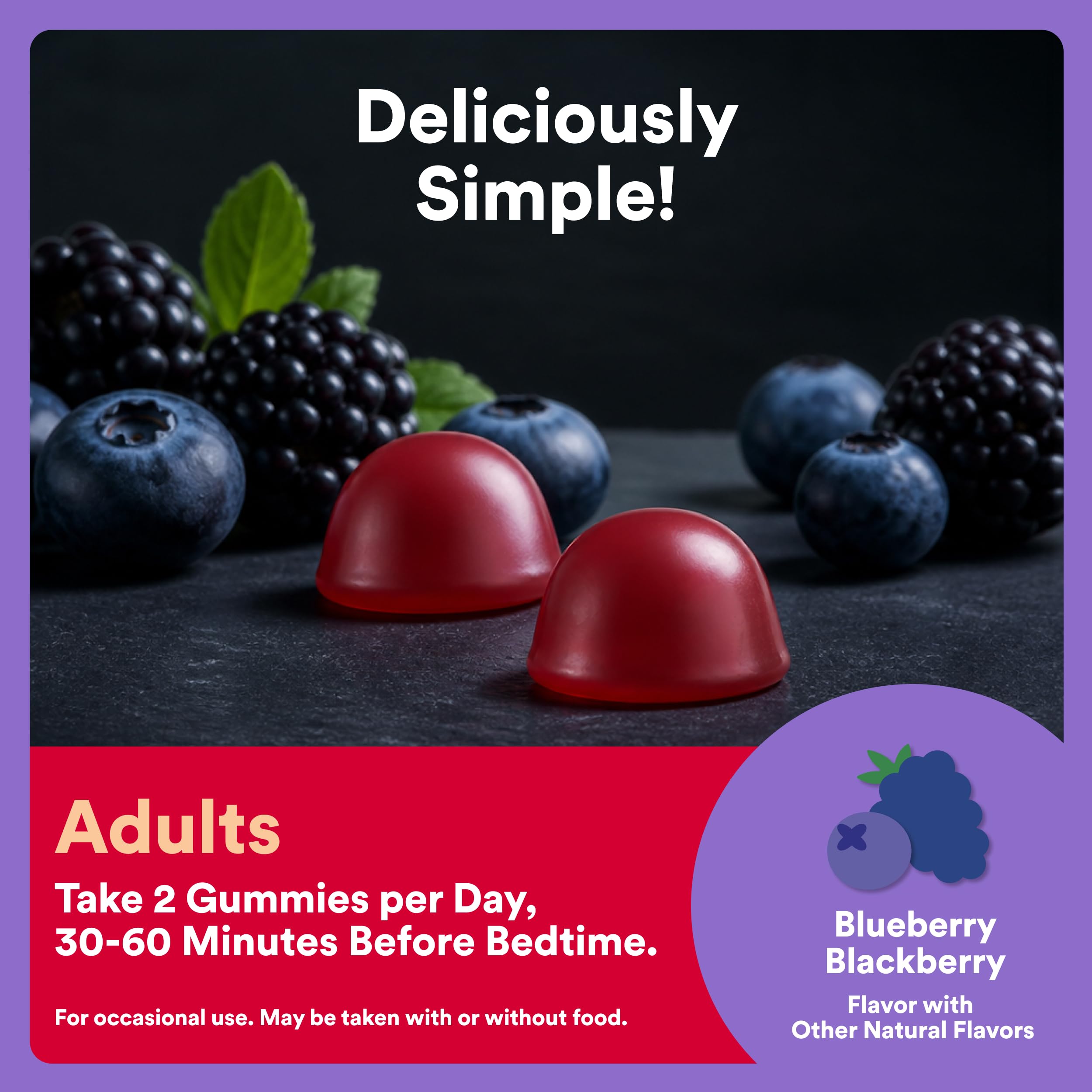 SmartyPants Adult Sleep Gummies displayed with ingredients