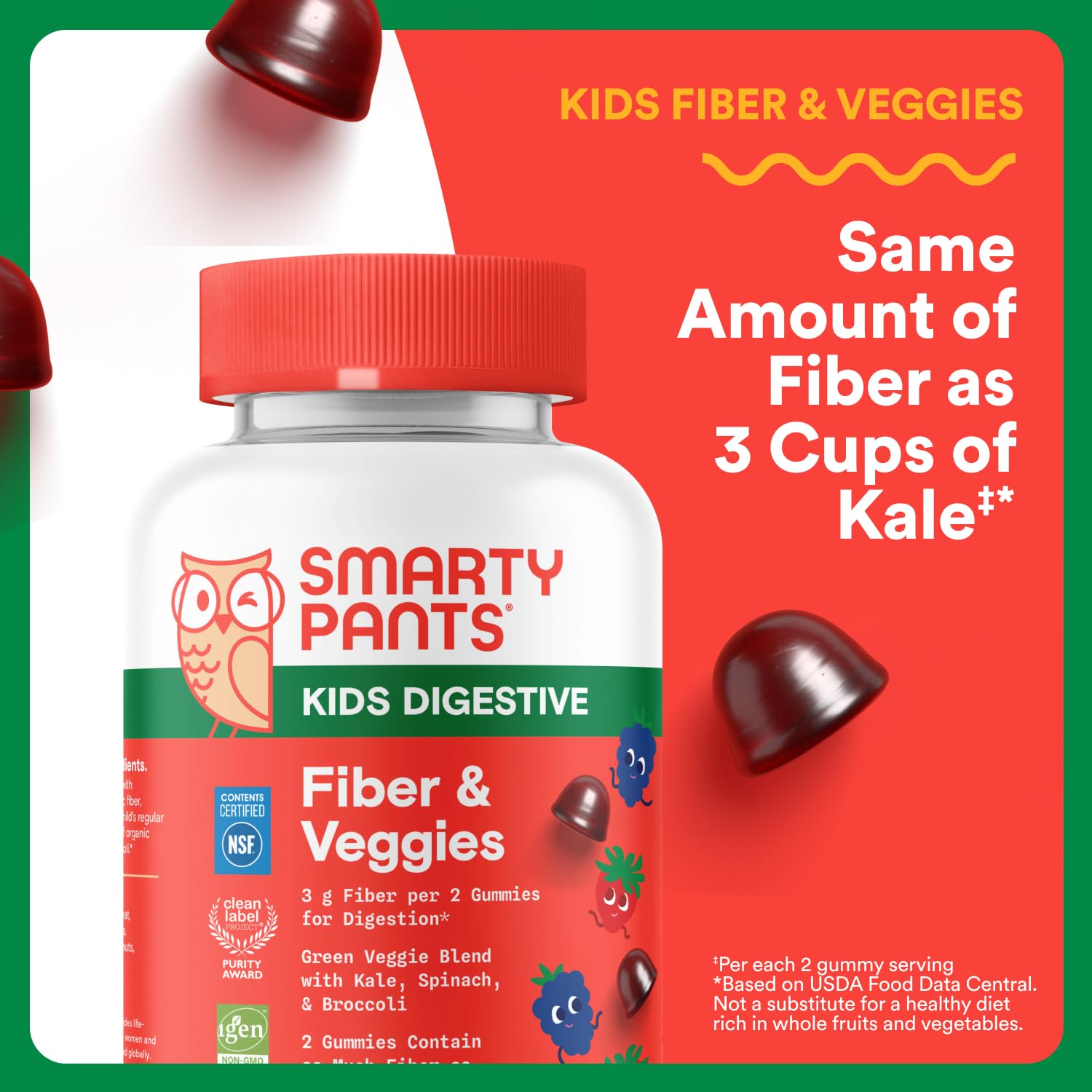 SmartyPants Kids Fiber & Veggies Gummies packaging