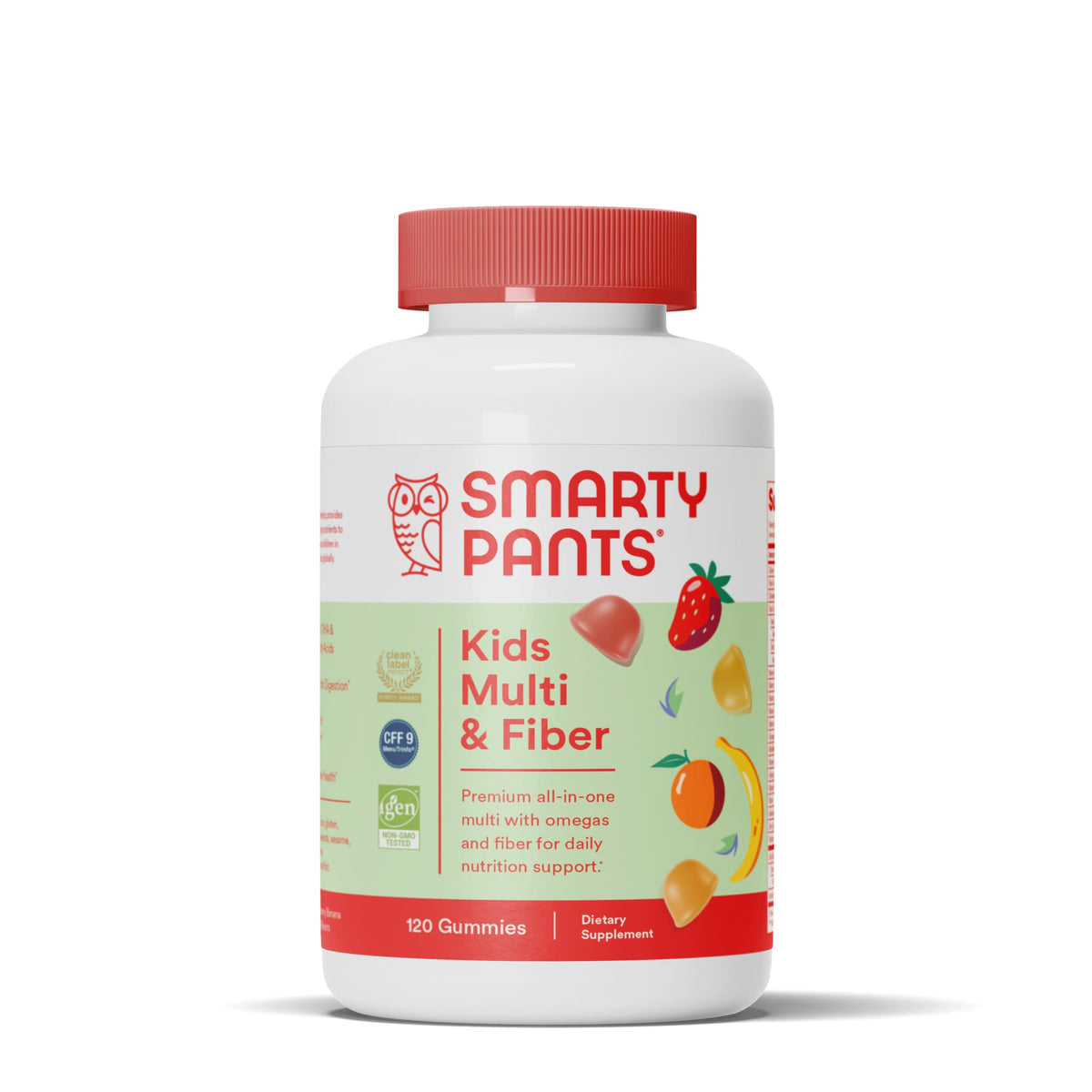 SmartyPants Kids Multi & Fiber Gummies front view packaging