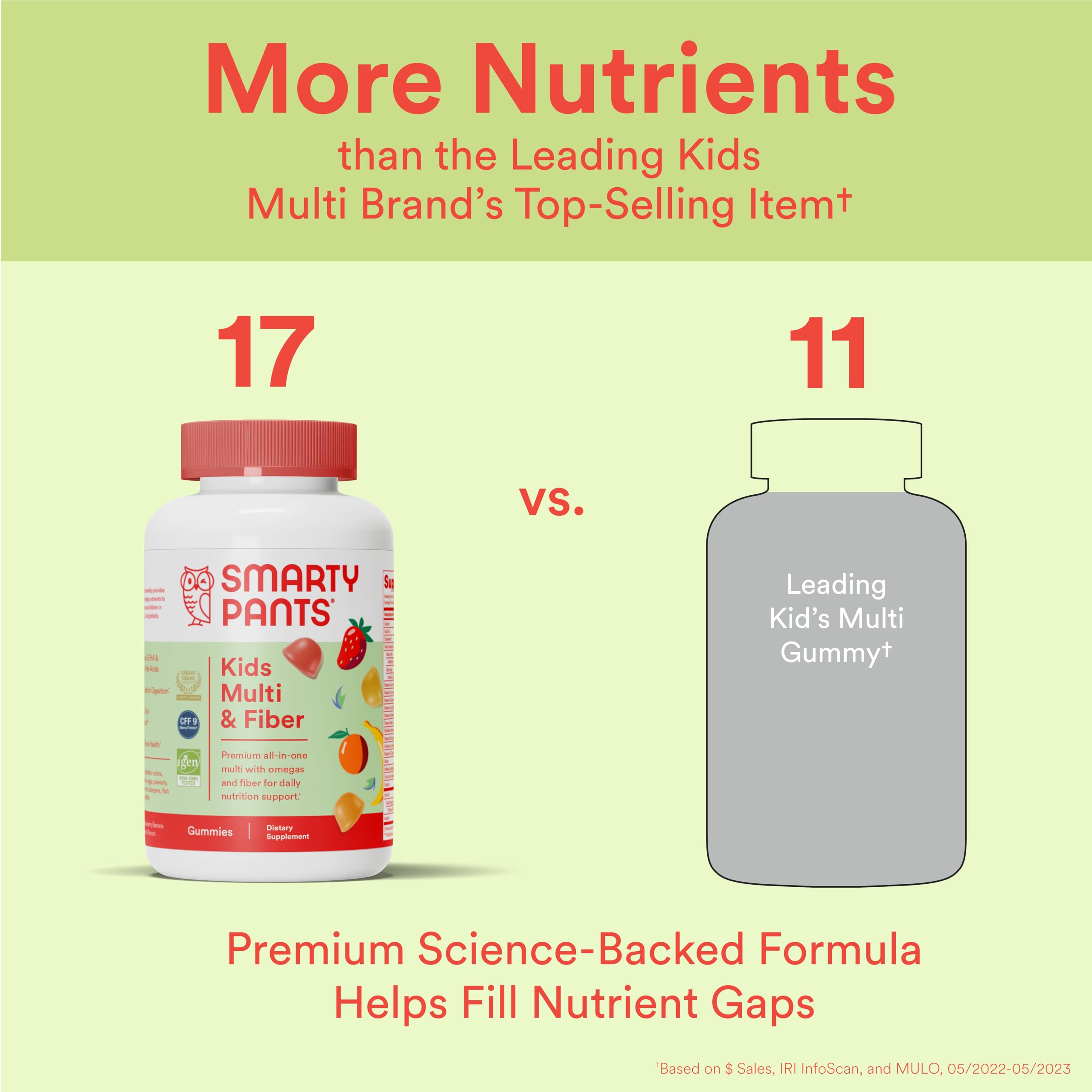 SmartyPants Kids Multi & Fiber Gummies with natural flavours