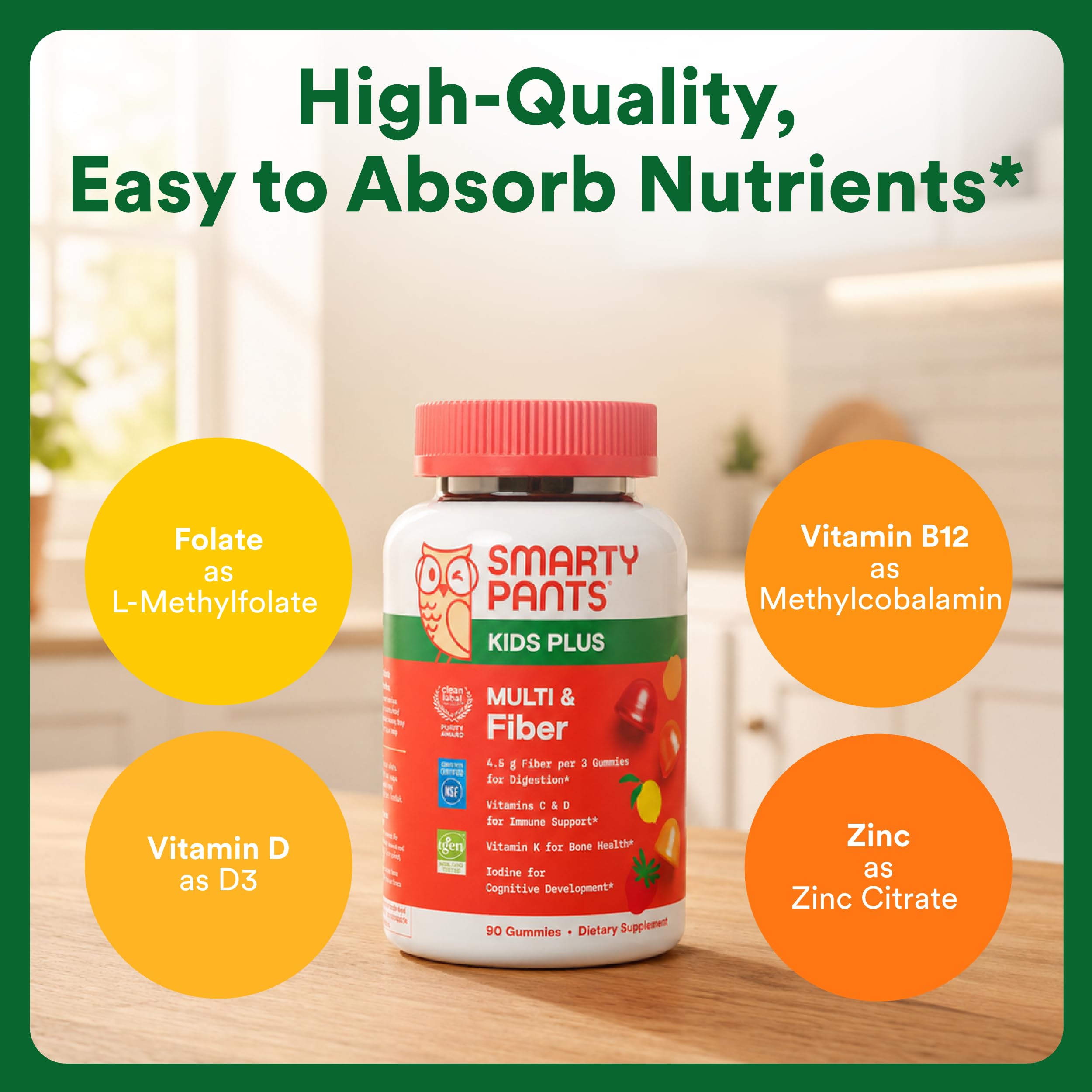 SmartyPants Kids Multi & Fiber gummy vitamins side view