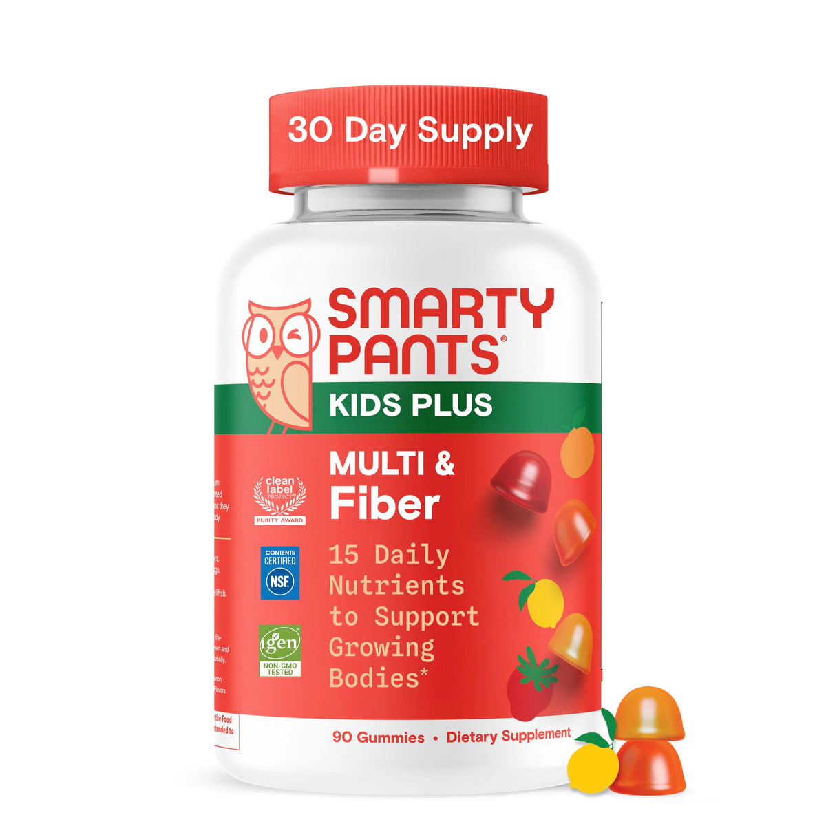 SmartyPants Kids Multivitamin & Fiber Gummies bottle front view