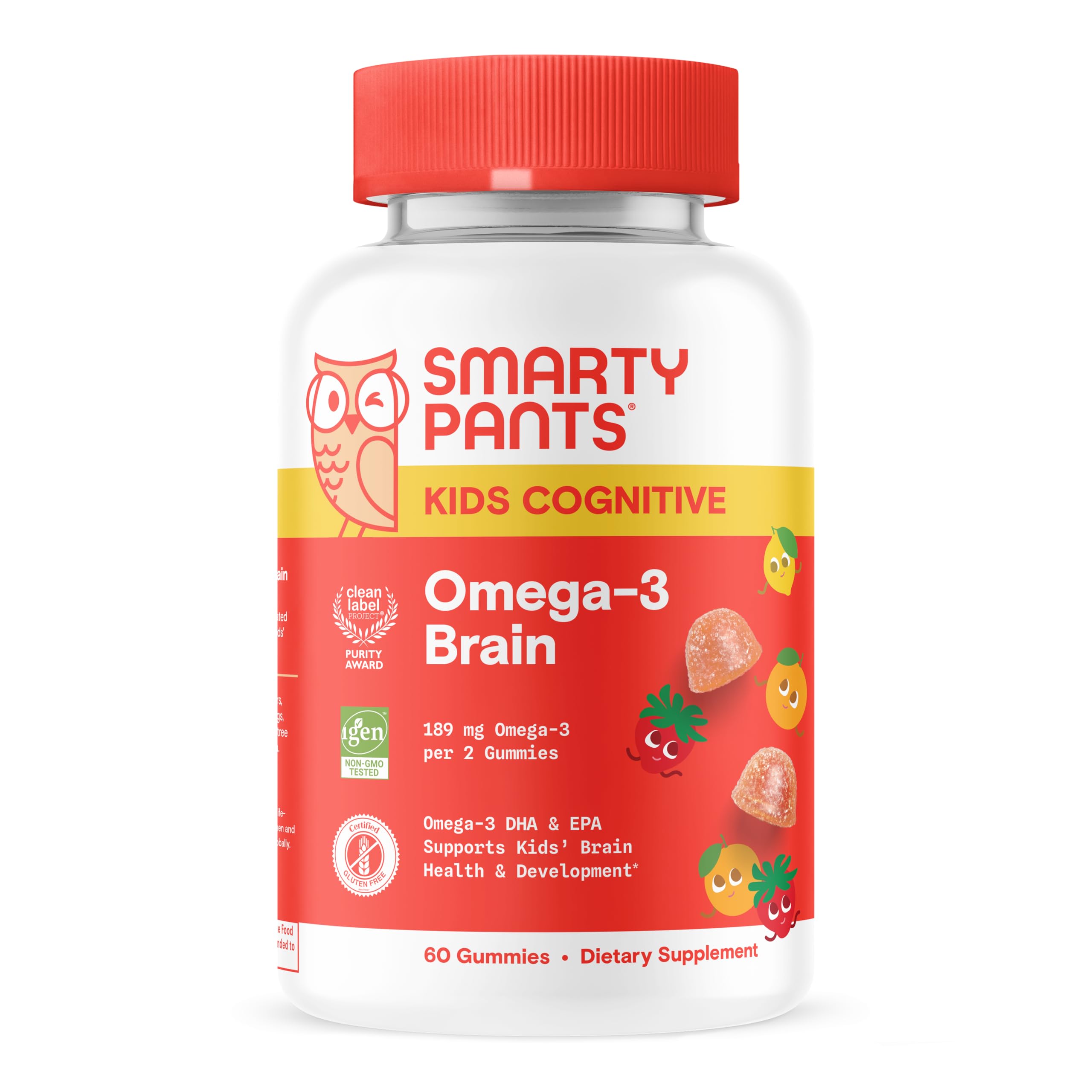 SmartyPants Kids Omega-3 Brain Gummies 60ct front view