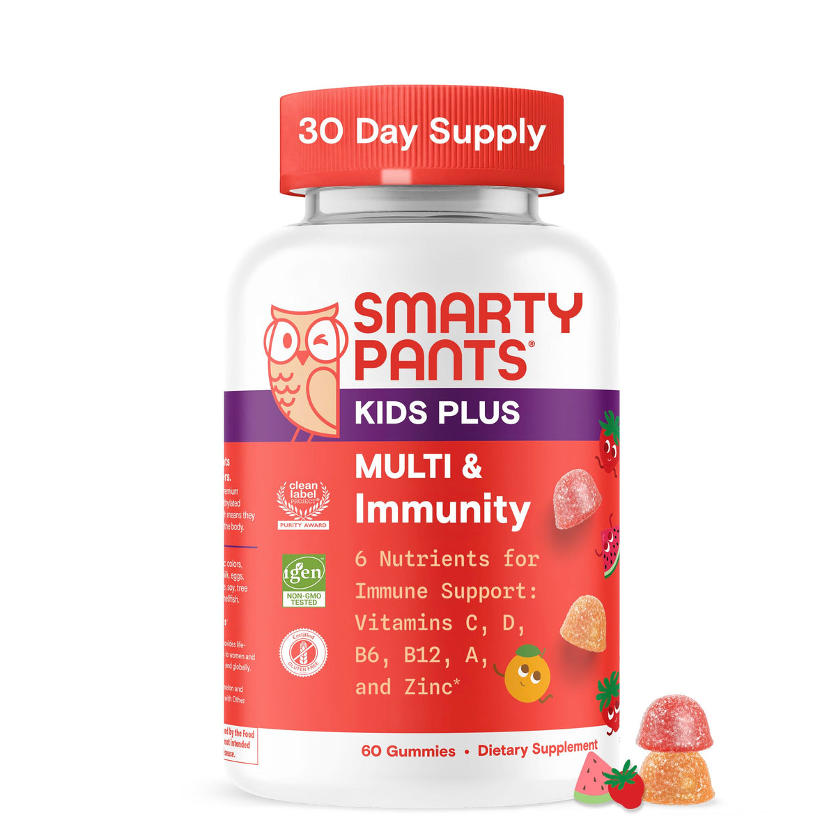 SmartyPants Kids Plus Multi & daily wellness gummy vitamins front view