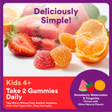 SmartyPants Kids Plus Multi & daily wellness gummy vitamins with packaging and serving suggestion