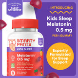 SmartyPants Kids Sleep Melatonin 0.5mg gummy supplement back view