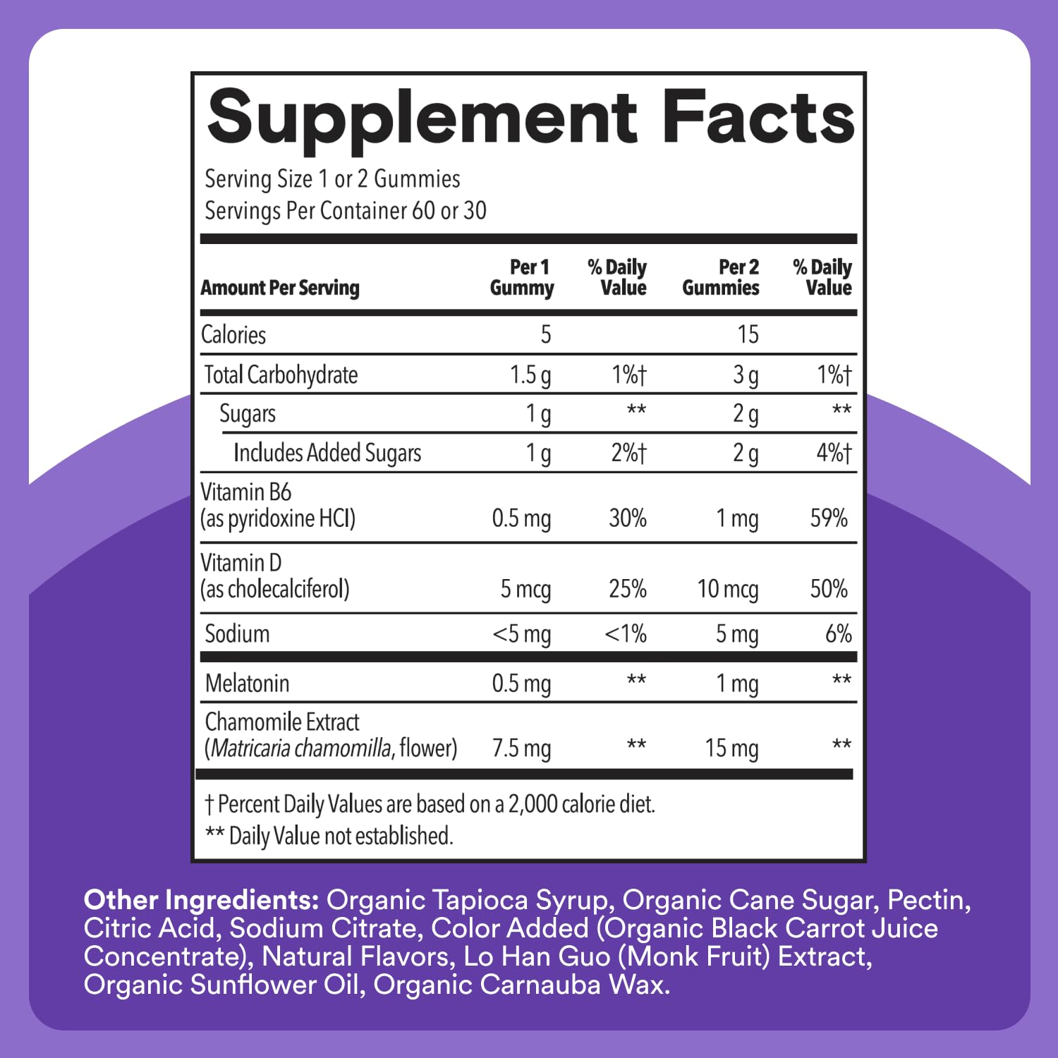 SmartyPants Kids Sleep Melatonin 0.5mg gummy supplement side view