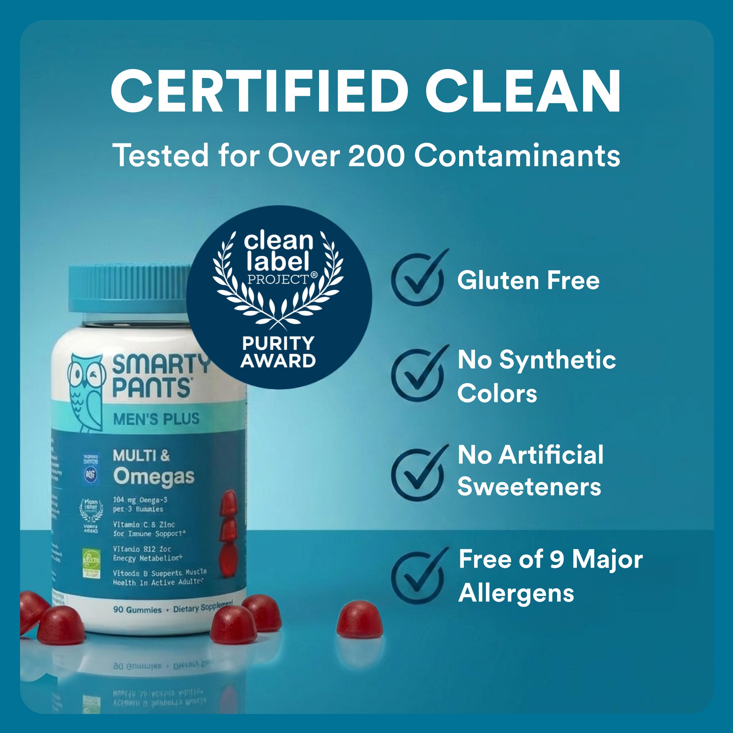 SmartyPants Men's Multivitamin Gummies packaging details