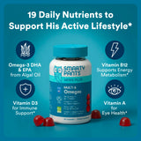 SmartyPants Men's Multivitamin Gummies raspberry lemonade flavour close-up