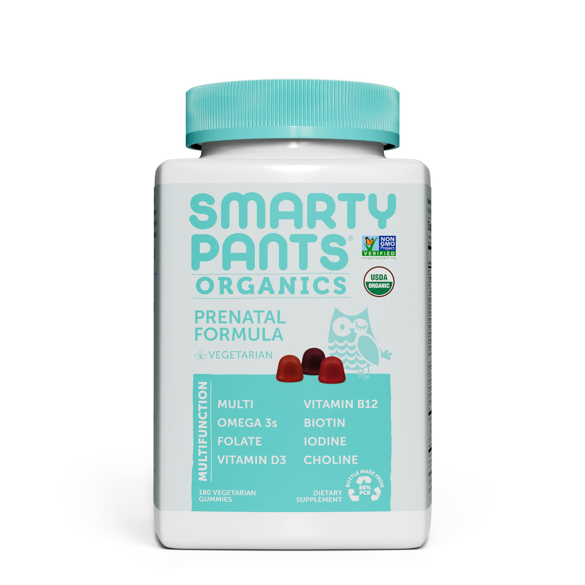 SmartyPants Organic Prenatal Gummy Multivitamin front view