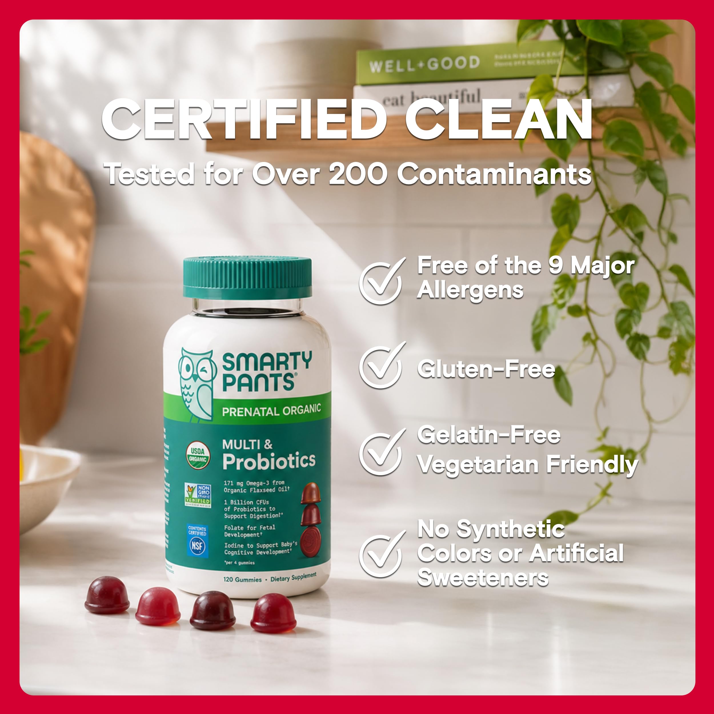 SmartyPants Organic Prenatal Multi & Probiotics gummies assortment