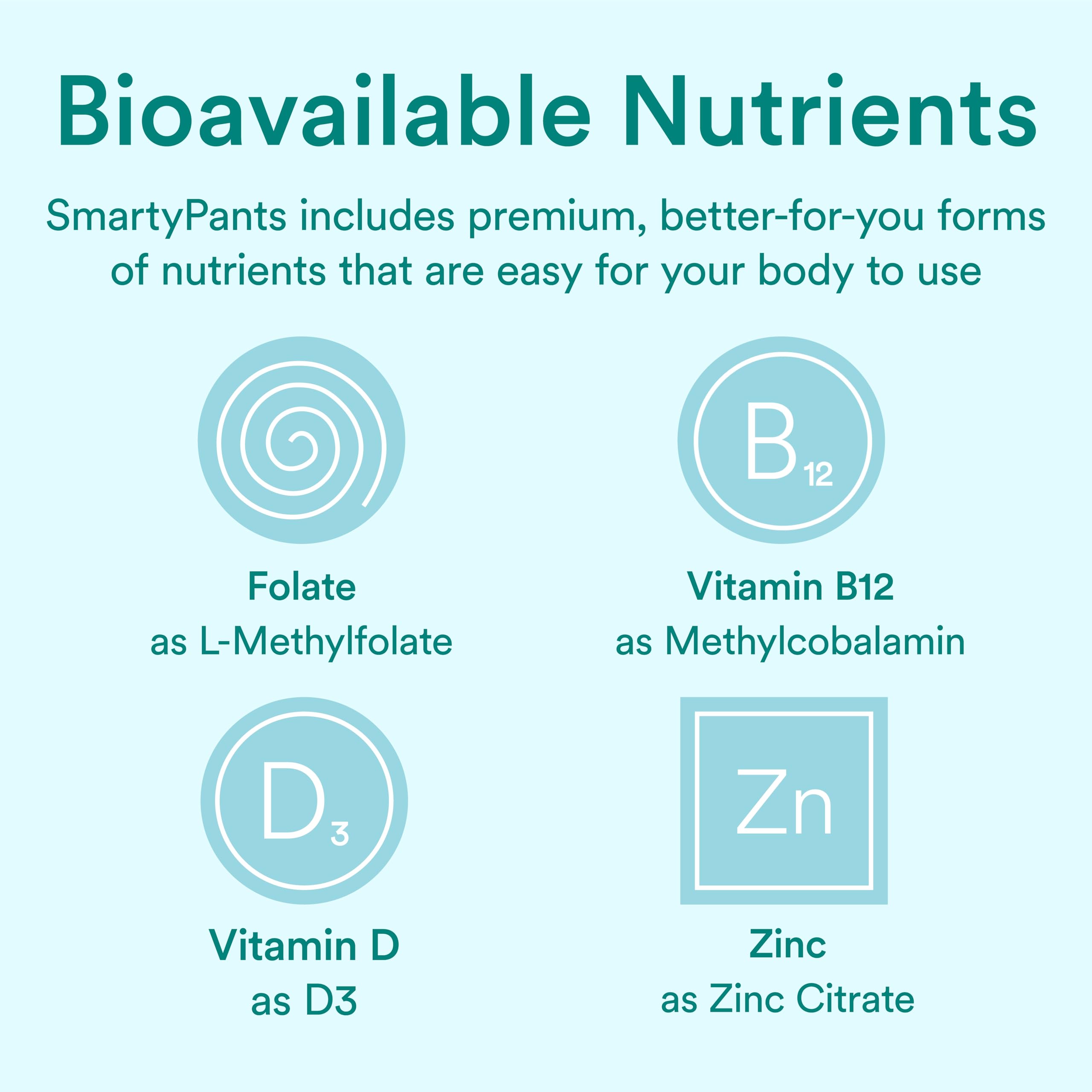 SmartyPants Prenatal Gummies nutritional information