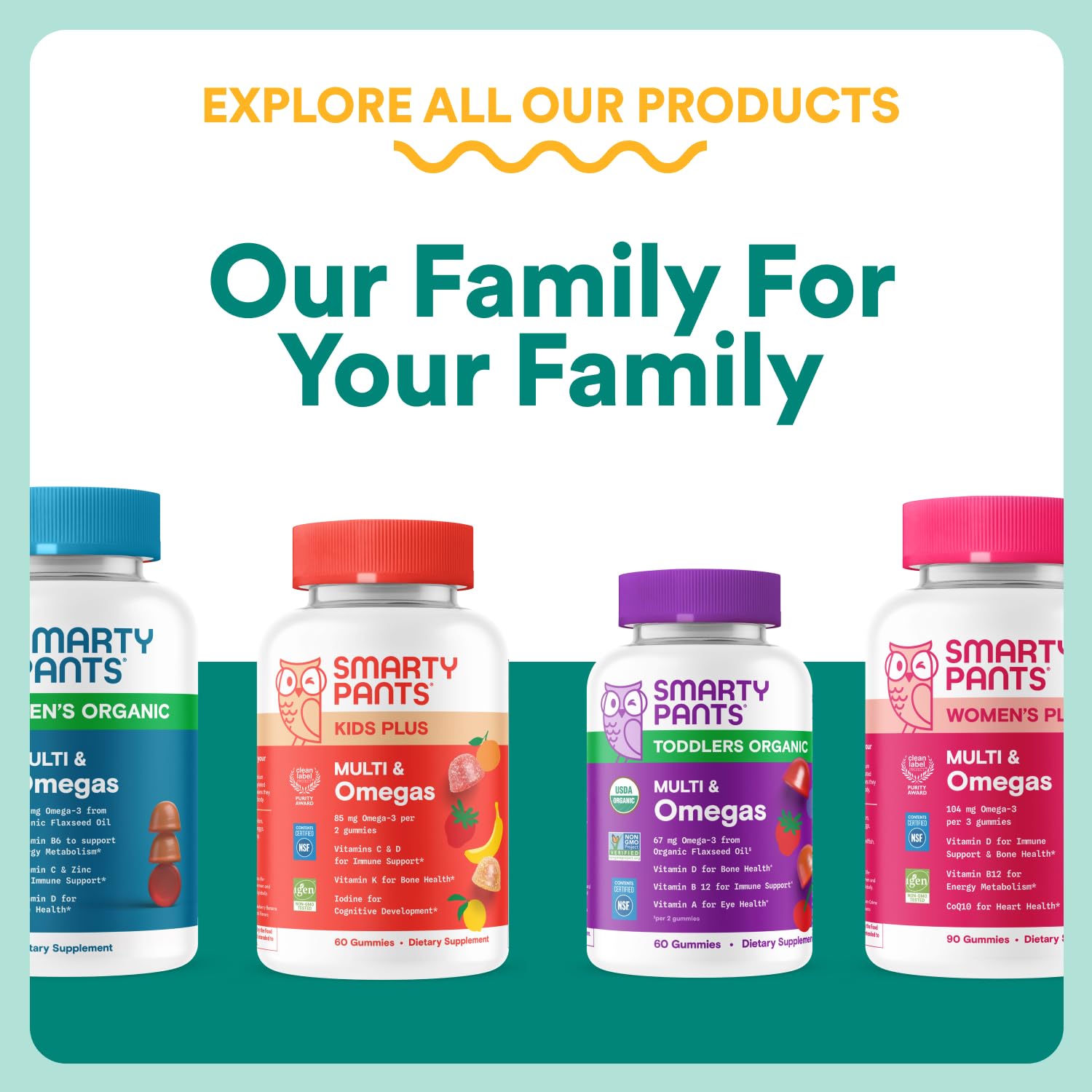 SmartyPants Prenatal Multivitamin Capsules lifestyle shot with mother and baby