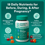 SmartyPants Prenatal Plus Multi & Omegas gummy vitamins side view