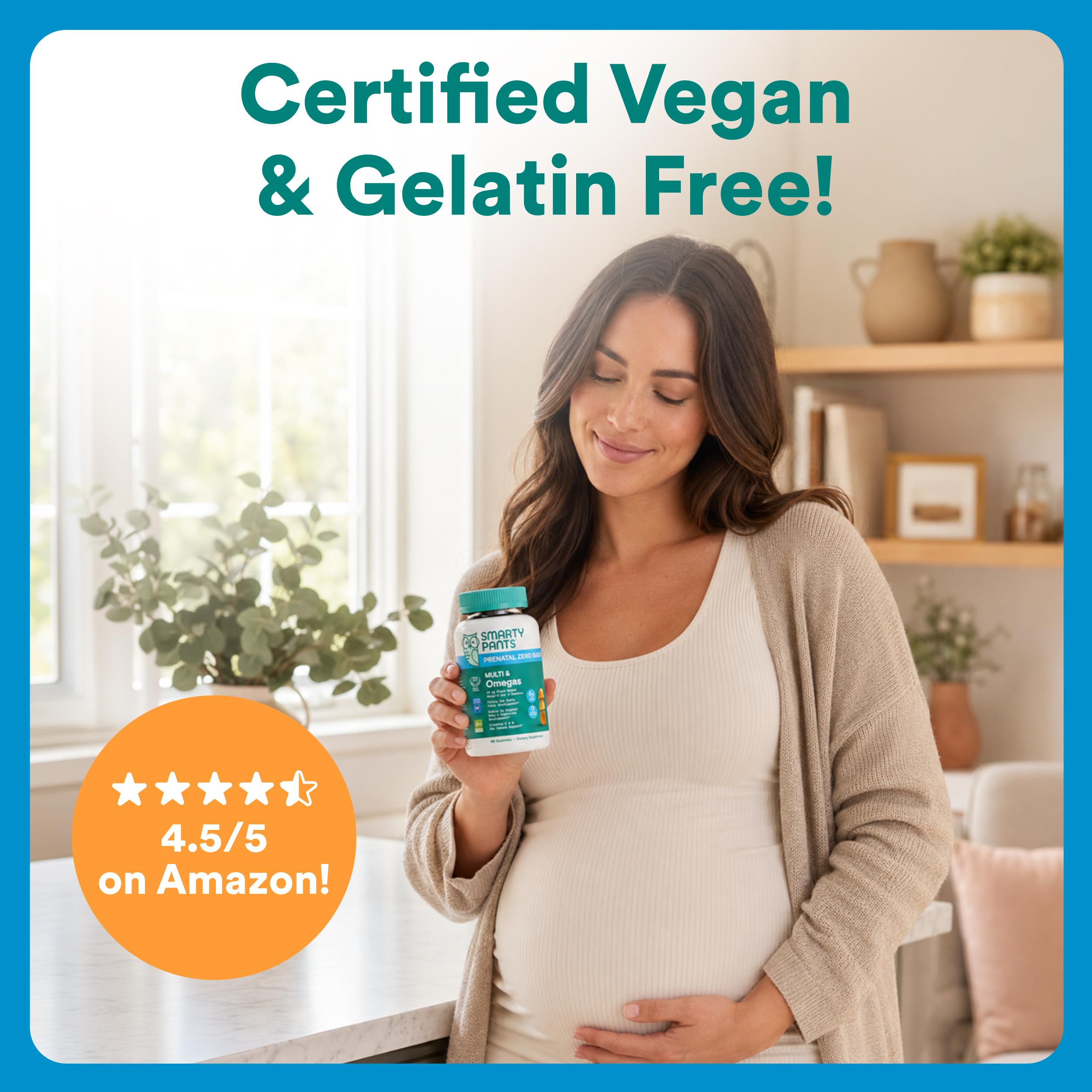 SmartyPants Prenatal Zero Sugar Multi & Omegas in a lifestyle setting
