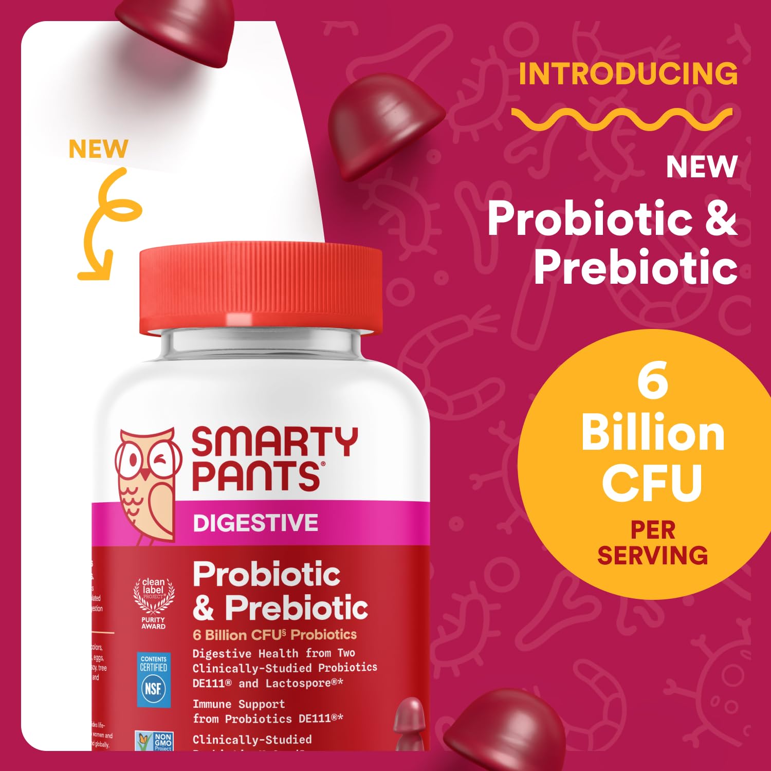 SmartyPants Probiotic & Prebiotic Gummy Supplement side view