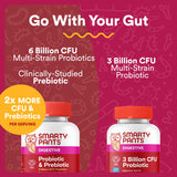 SmartyPants Probiotic & Prebiotic Gummy Supplement with gummies on display