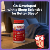 SmartyPants Sleep Gummies with a glass of water