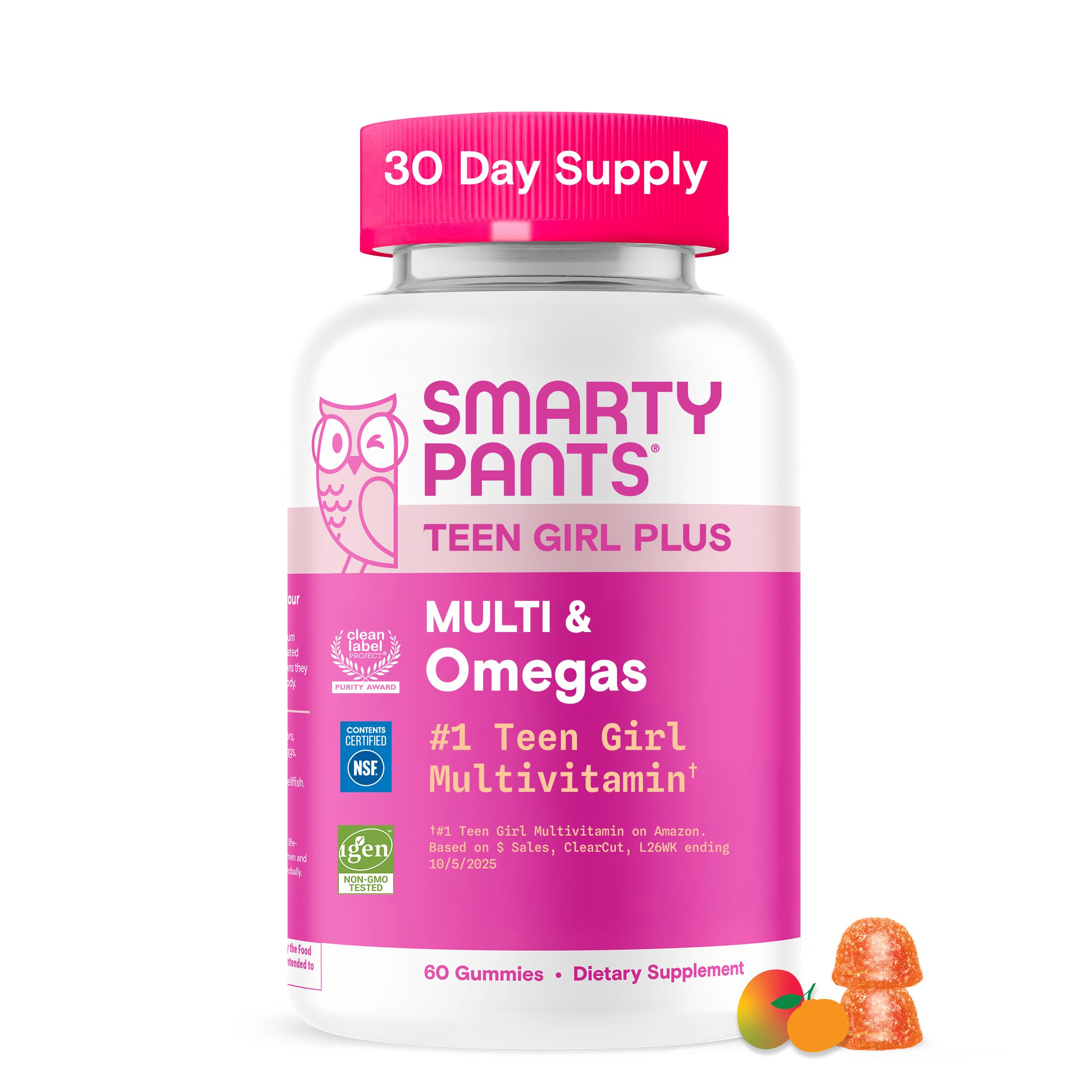 SmartyPants Teen Girl Multi & Omegas Gummies bottle front view
