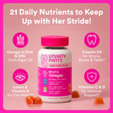 SmartyPants Teen Girl Multi & Omegas Gummies bottle side view