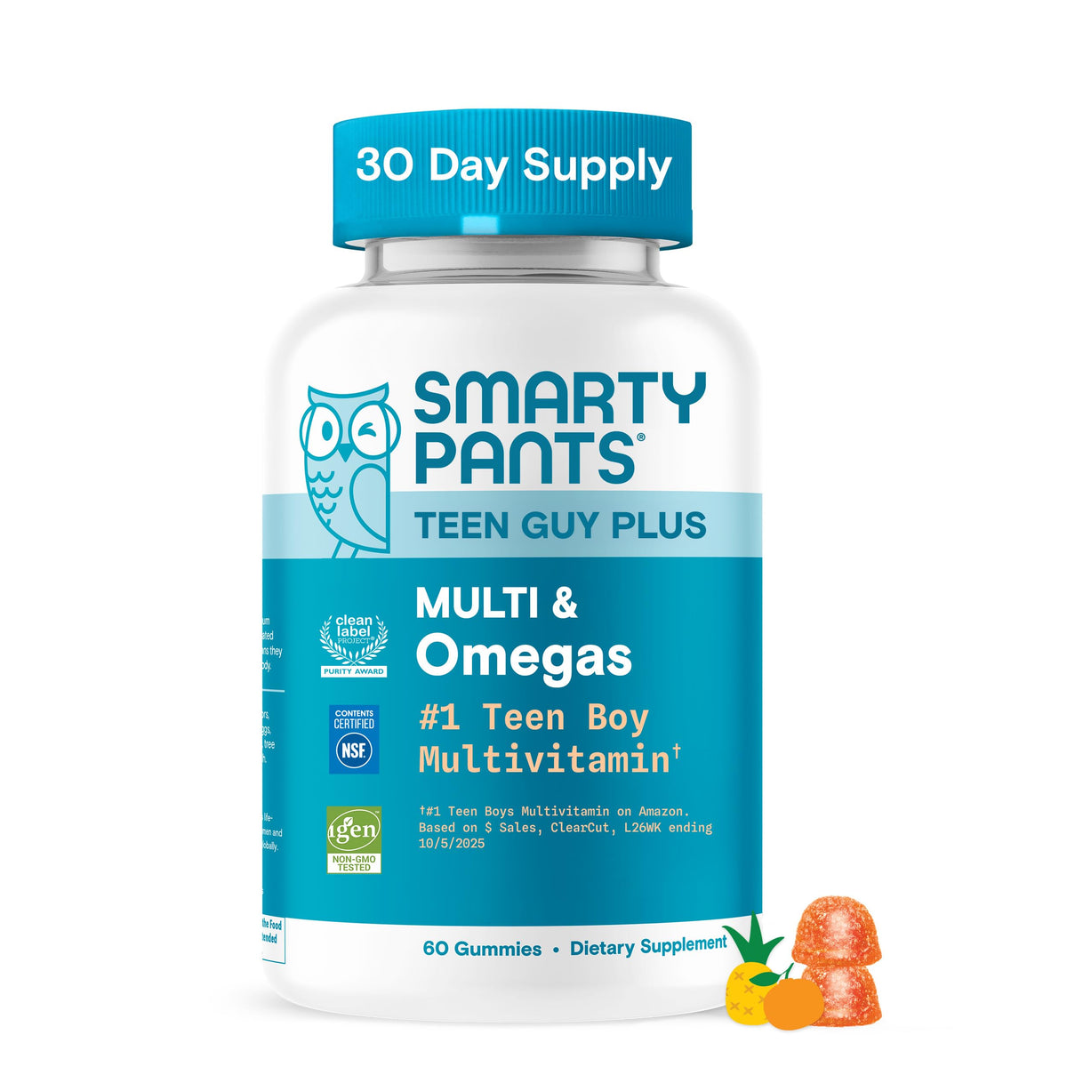 SmartyPants Teen Guy Multi & Omegas gummy vitamins front view
