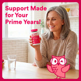 SmartyPants Women's 50+ Plus Multi & Omegas gummies on a kitchen counter