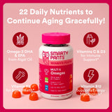 SmartyPants Women's 50+ Plus Multi & Omegas gummy vitamins packaging