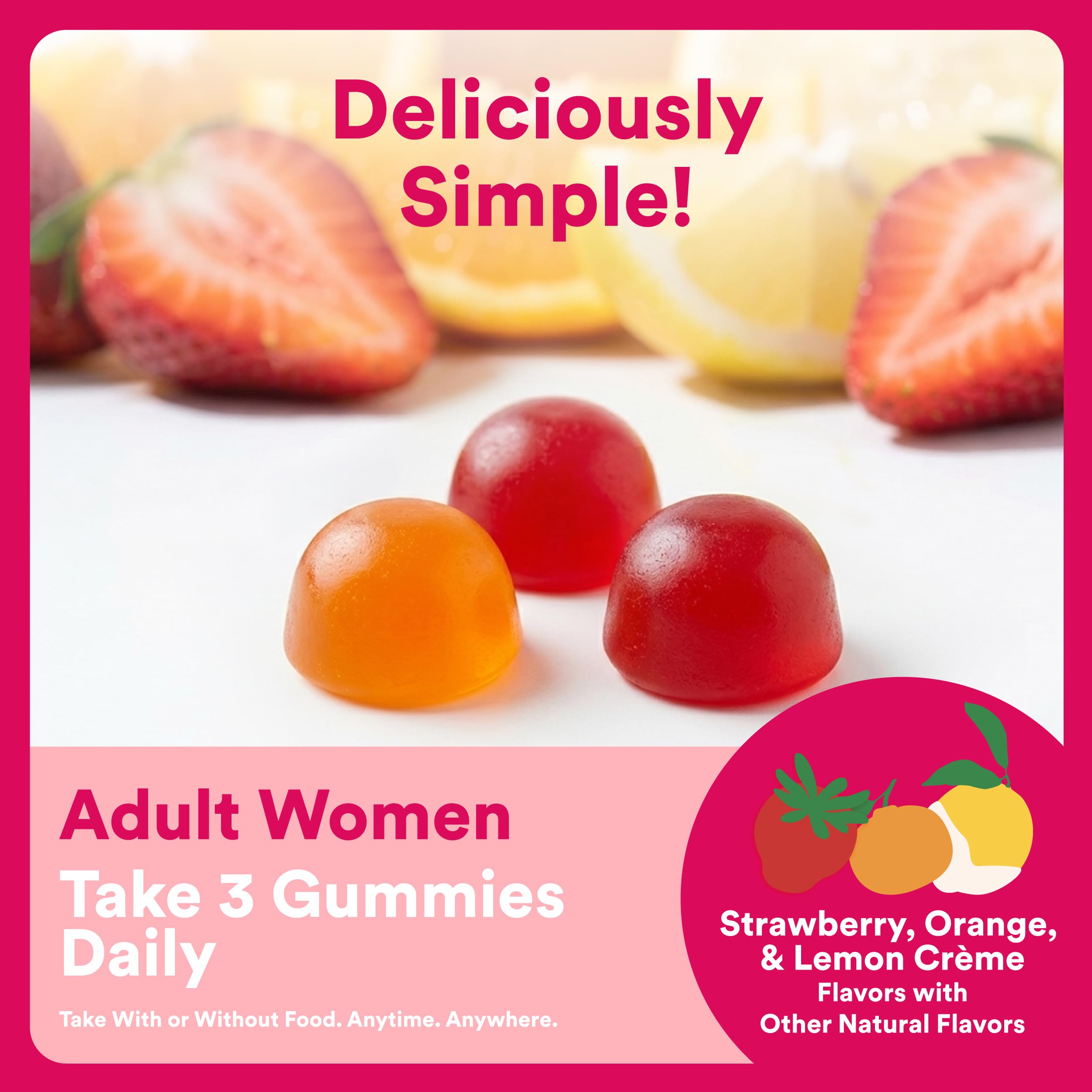 SmartyPants Women's Multivitamin Gummies on a wooden table