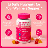 SmartyPants Women's Plus Multi & Omegas gummy vitamins bottle side view