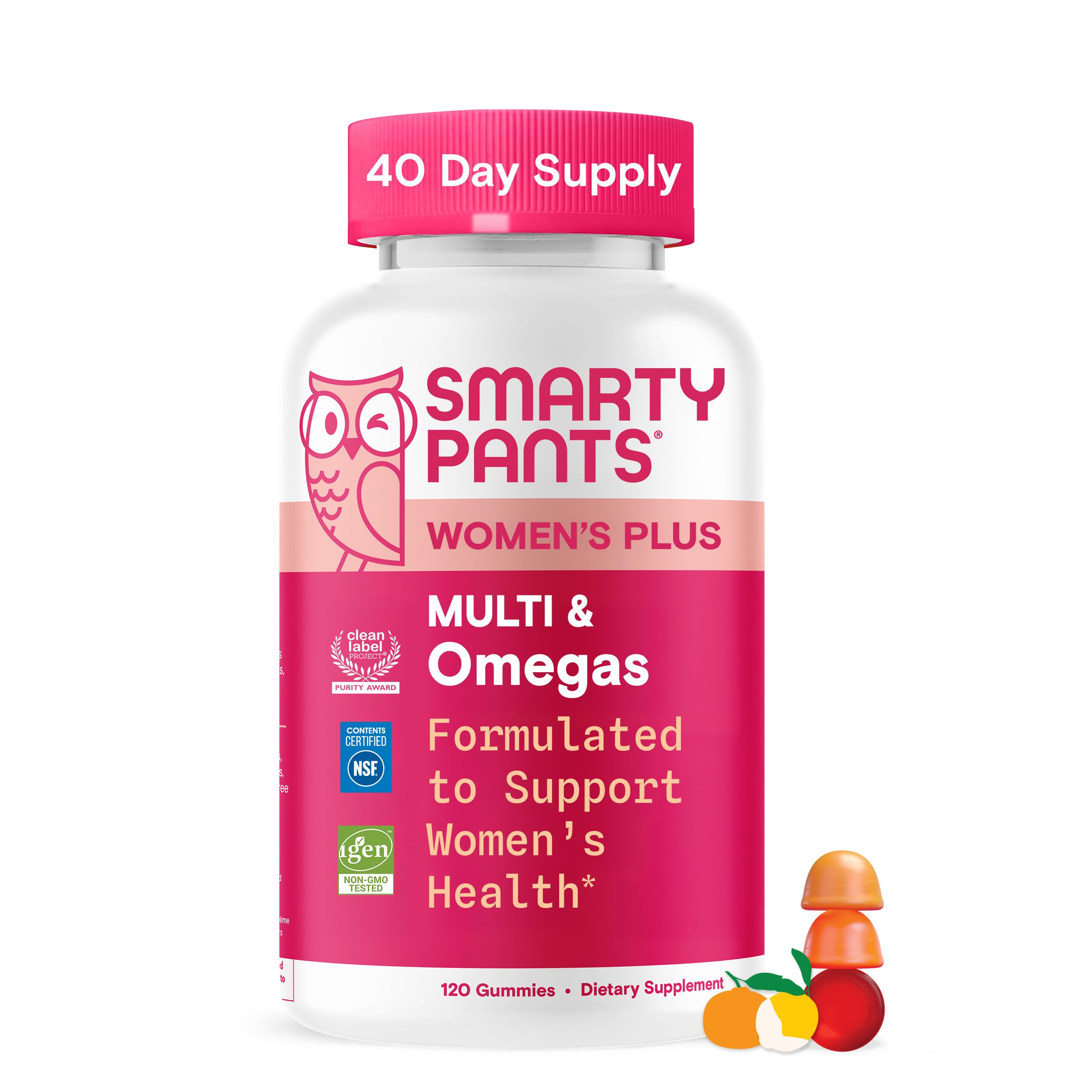 SmartyPants Women's Plus Multi & Omegas gummy vitamins front view