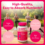 SmartyPants Women's Plus Multi & Omegas gummy vitamins on a kitchen counter