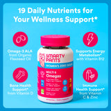 SmartyPants Women's Zero Sugar Multi & Omegas bottle with gummies