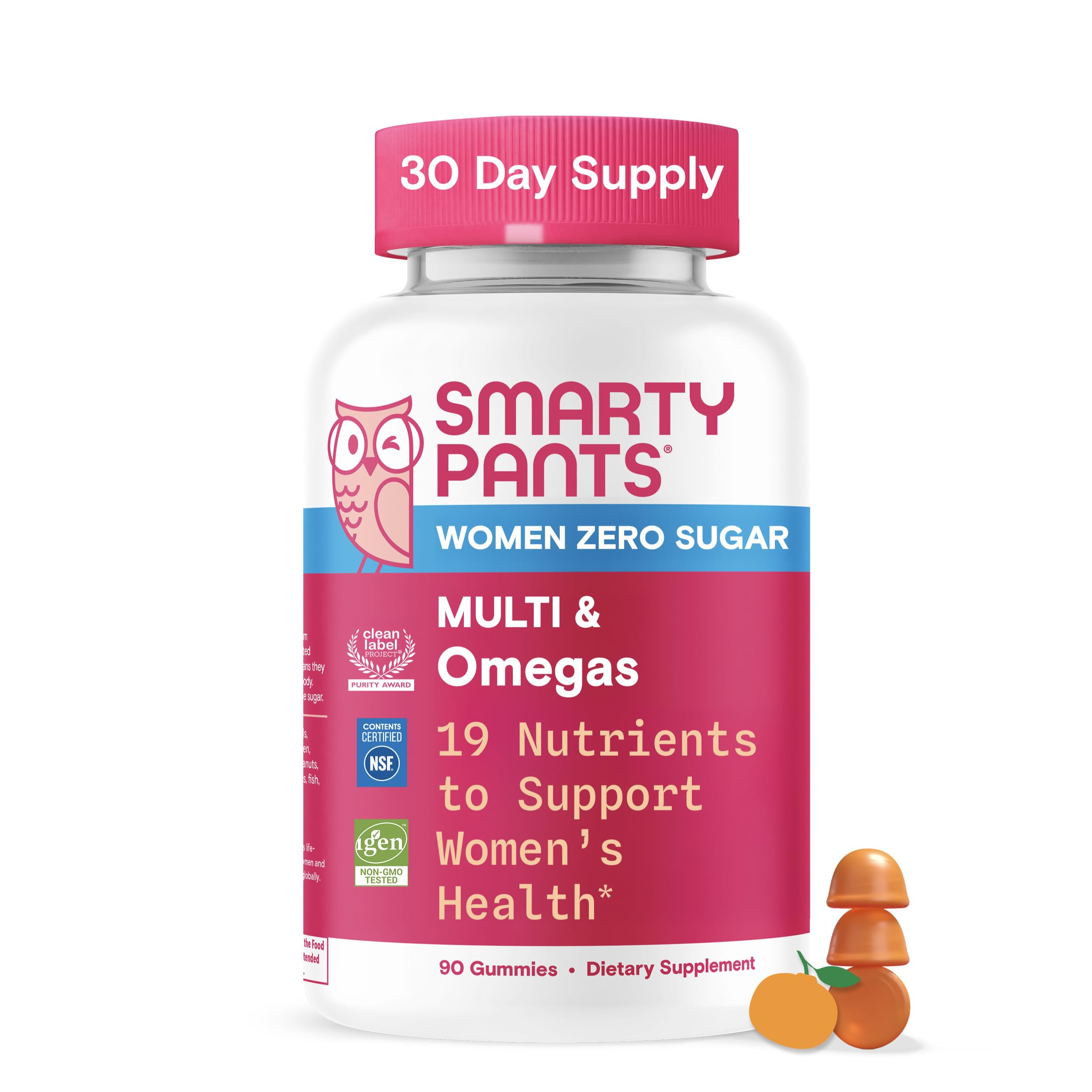 SmartyPants Women's Zero Sugar Multi & Omegas front view